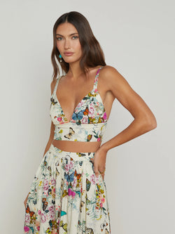 L'agence - Kaori Bralette - White Multi Chardonda Butterfly