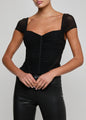 ASUKA SHIRRED MESH TOP
