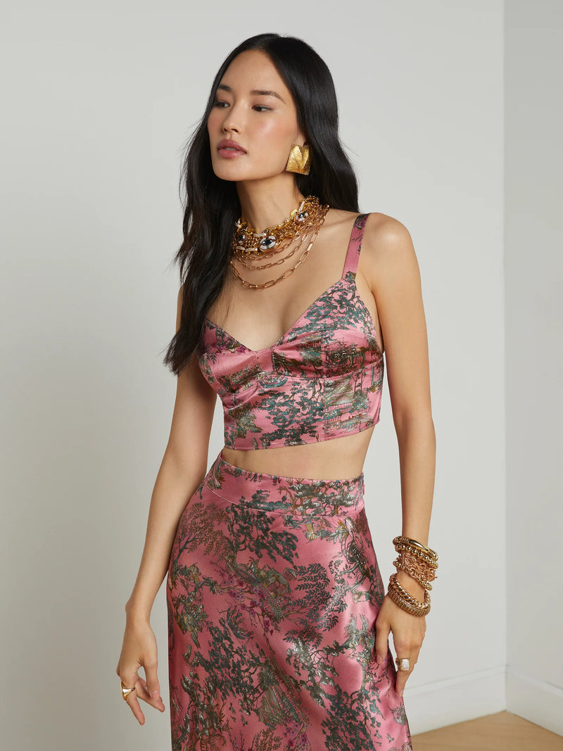 L’agence - Kanata Bralette Top - Mauve Multi Kesi Print