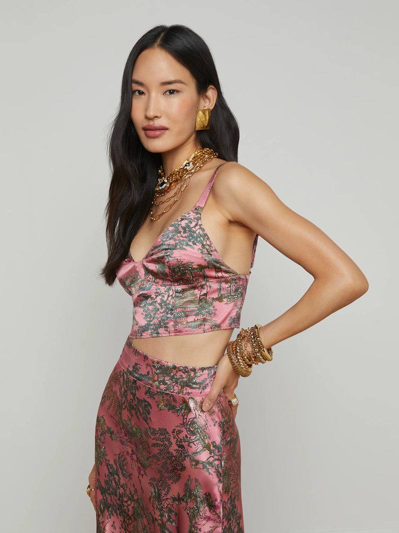 L’agence - Kanata Bralette Top - Mauve Multi Kesi Print