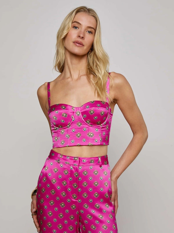 L'agence - Sonya Lace Bustier - Fuchsia/Turquoise Southwestern Geo