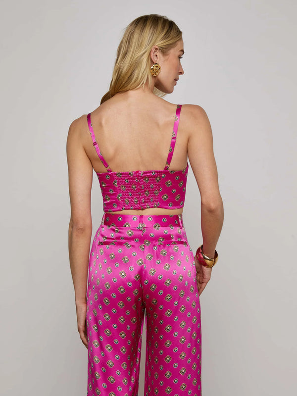 L'agence - Sonya Lace Bustier - Fuchsia/Turquoise Southwestern Geo