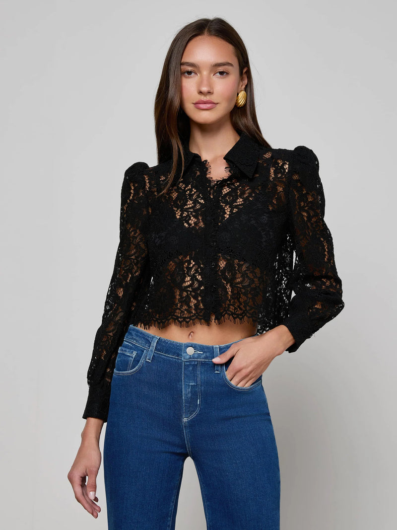 L'agence - Anita Lace Blouse - Black
