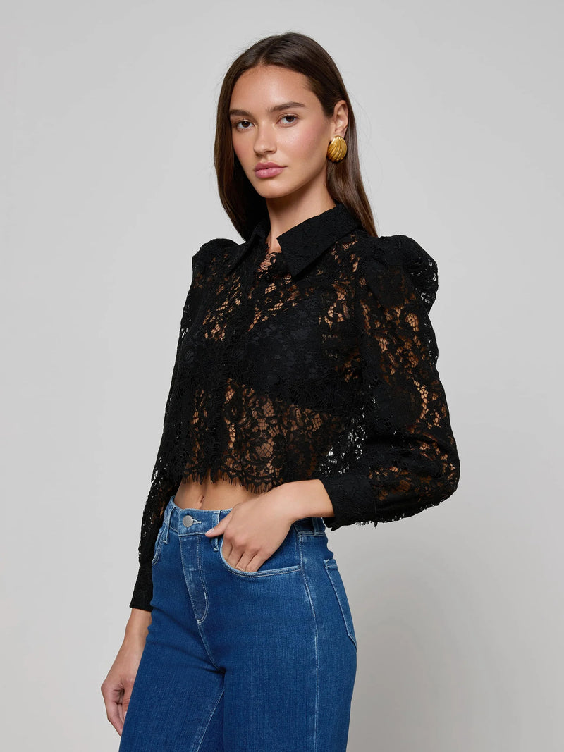 L'agence - Anita Lace Blouse - Black