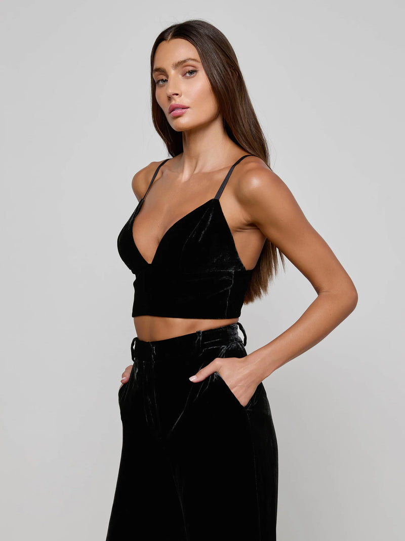 L'agence - Aislin Velvet Bralette - Black