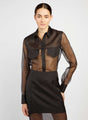 Federica Tosi - Camicia in Organza Di Seta - Black