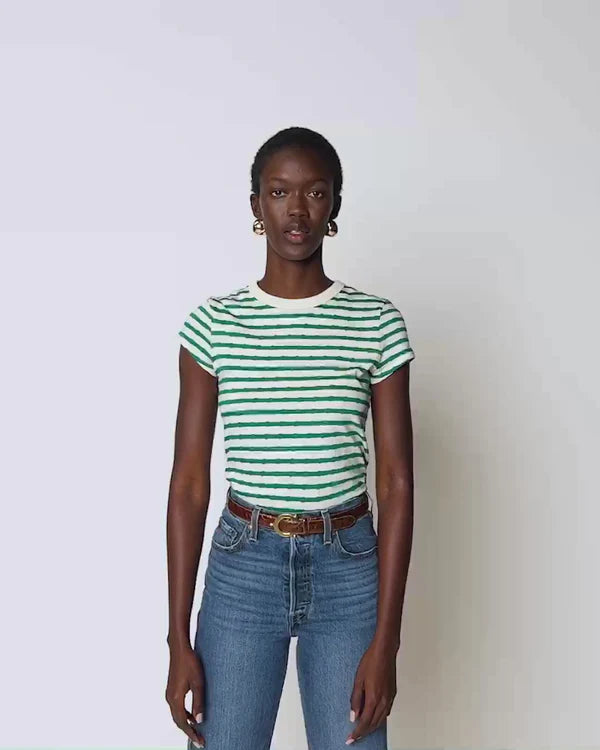 Nation LTD - Laurence Tee - Verdant Green Stripe