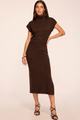 Ramy Brook - Natalie Merino Turtleneck Midi Dress - Heritage Brown