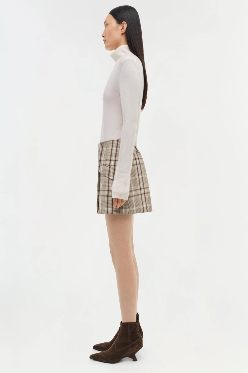 Simkhai - Payton Skirt - Sand Plaid