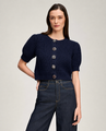 Cinq á Sept - Rita Baroque Embellished Cardigan - Navy