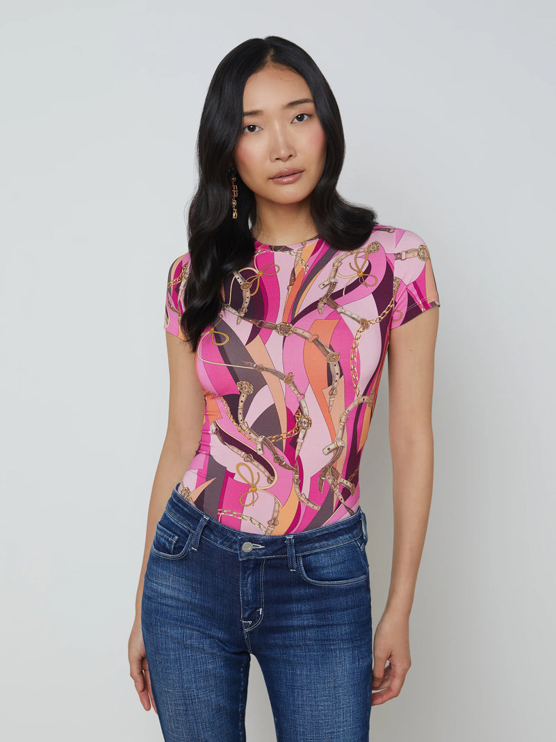 L’agence - Ressi Fitted Tee - Pink Buckle Swirl