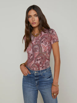L'agence - Ressi Crew Neck - Mauve Multi French Paisley
