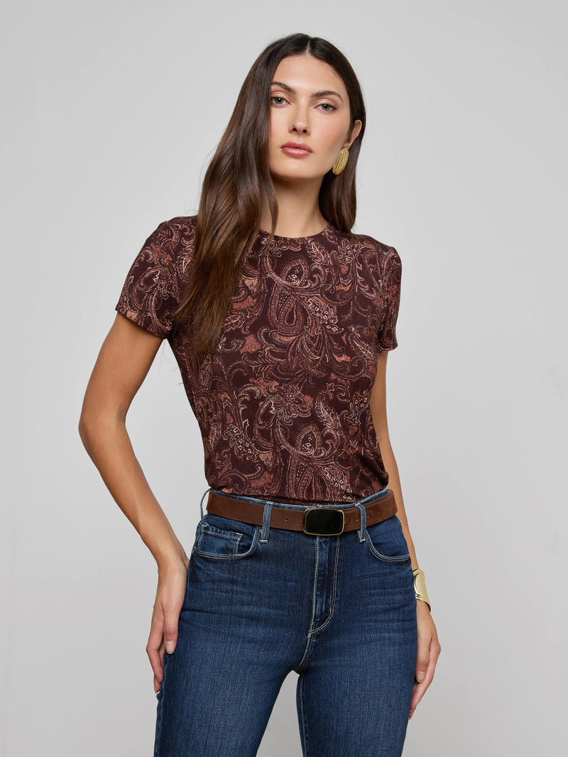 BROWN ETCHED PAISLEY