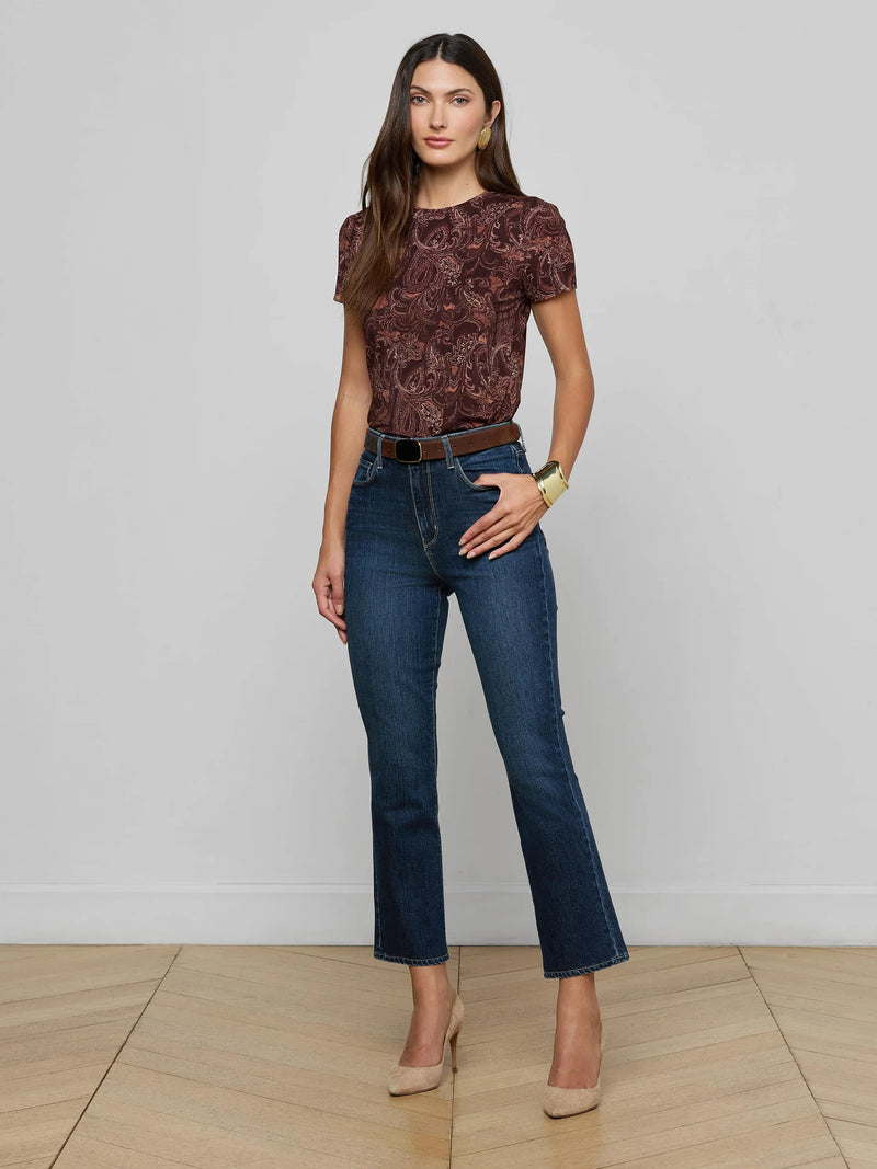 L'agence - Ressi Fitted Tee - Brown Etched Paisley