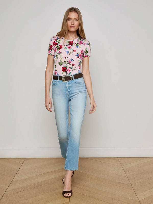 L'agence - Ressi Crew Neck - Light Pink Multi Femme Rose