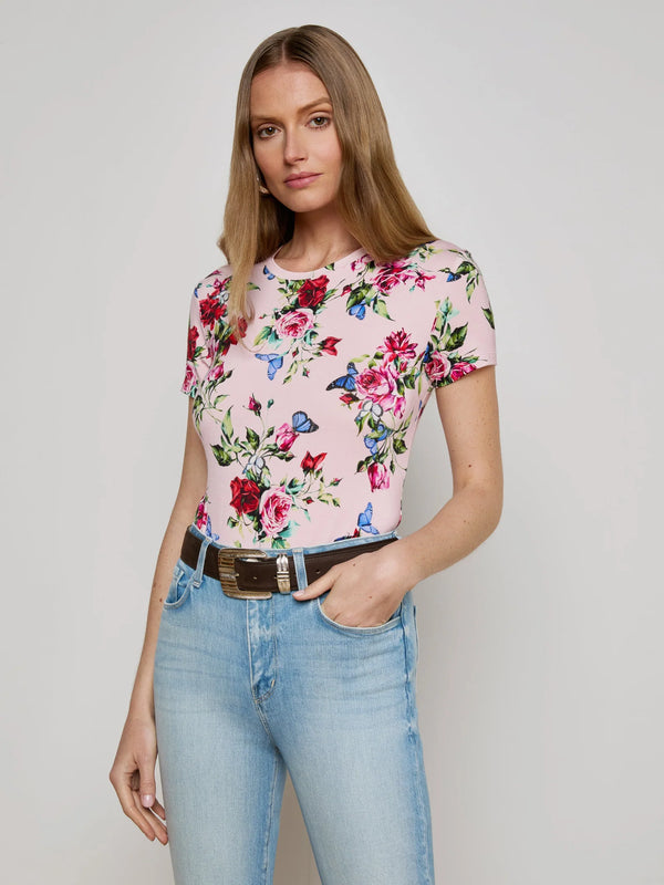 L'agence - Ressi Crew Neck - Light Pink Multi Femme Rose