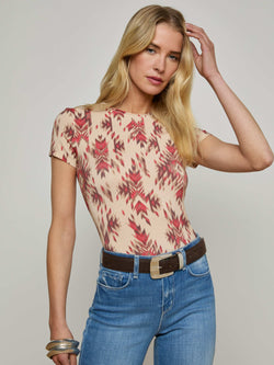 L'agence - Ressi Crew Neck - Tan Multi Ganado Print