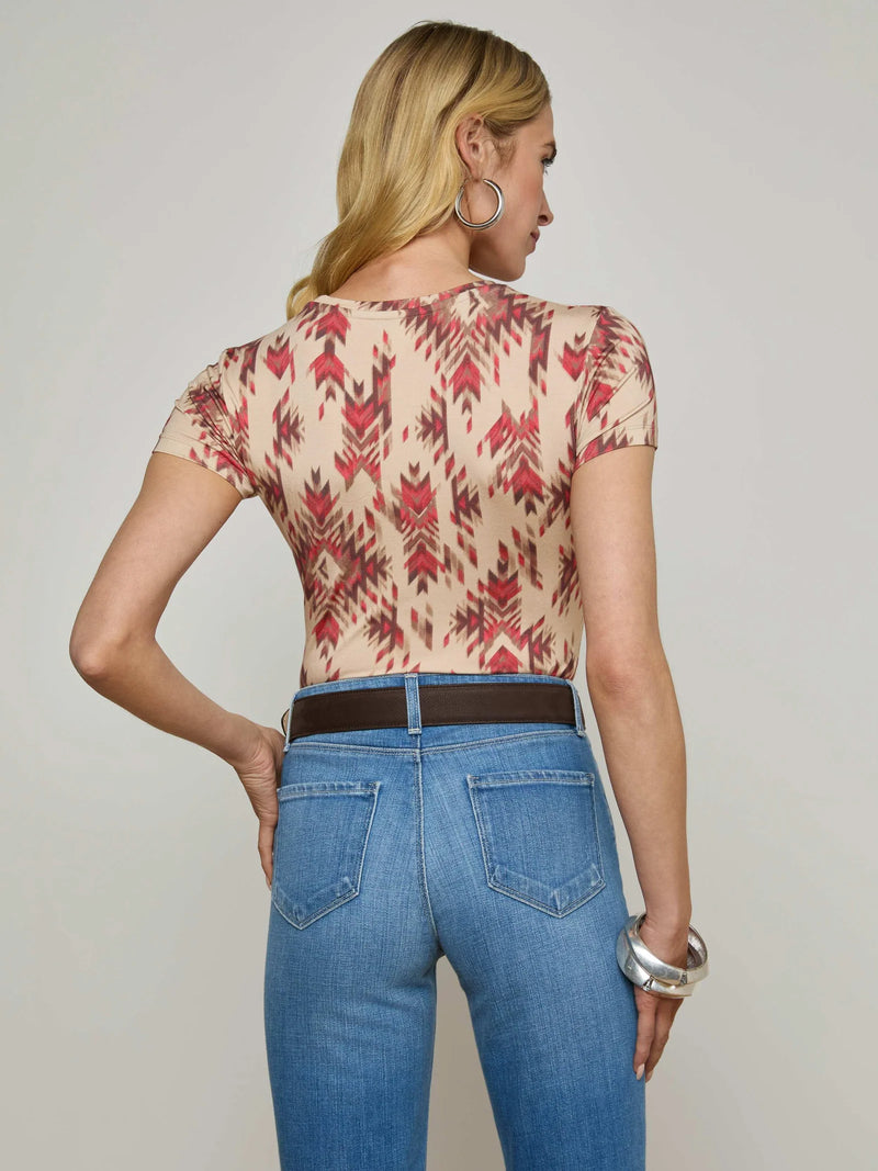 L'agence - Ressi Crew Neck - Tan Multi Ganado Print