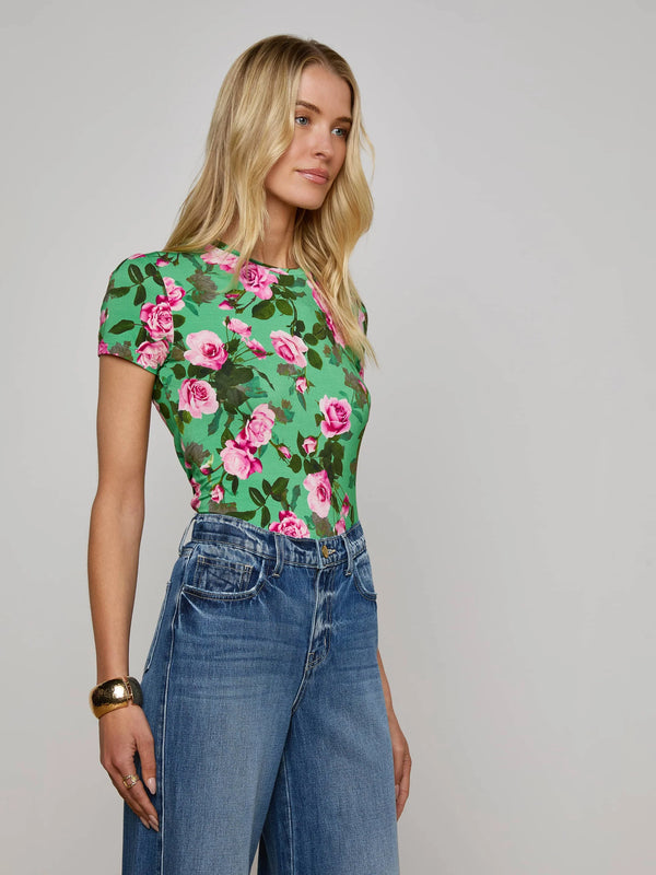 L'agence - Ressi Crew Neck - Green Multi Santa Fe Rose
