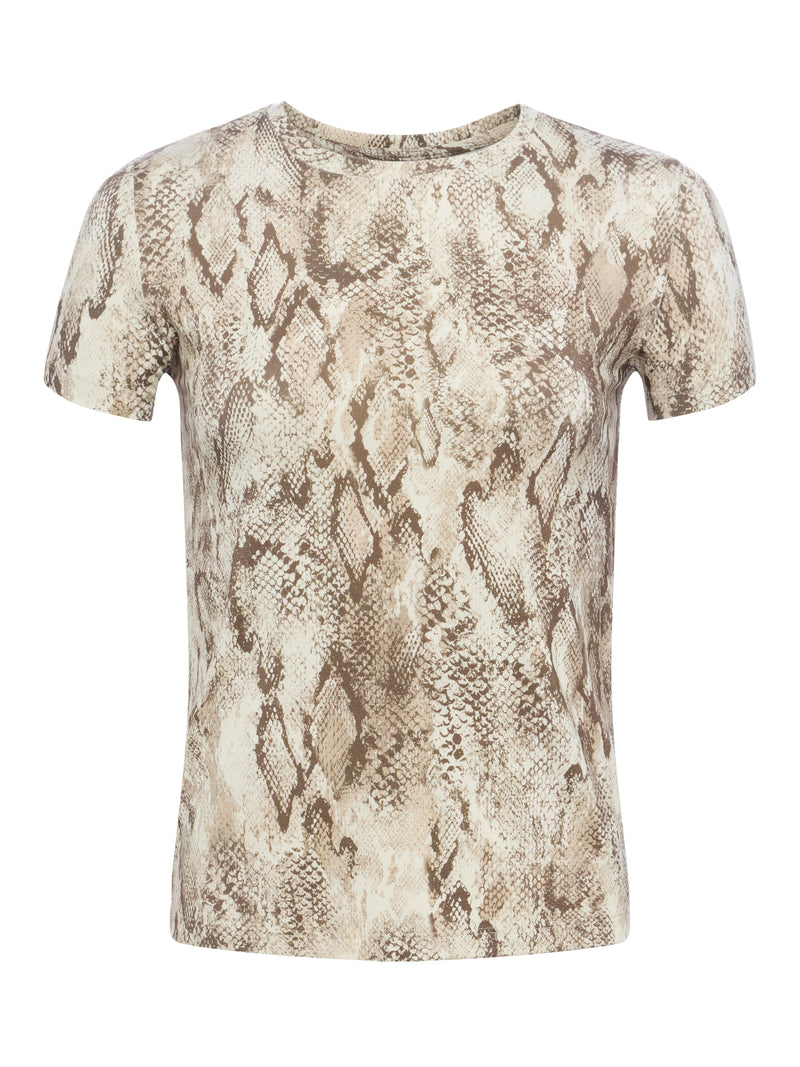 L’agence - Ressi Fitted Tee - Tan Multi Snake