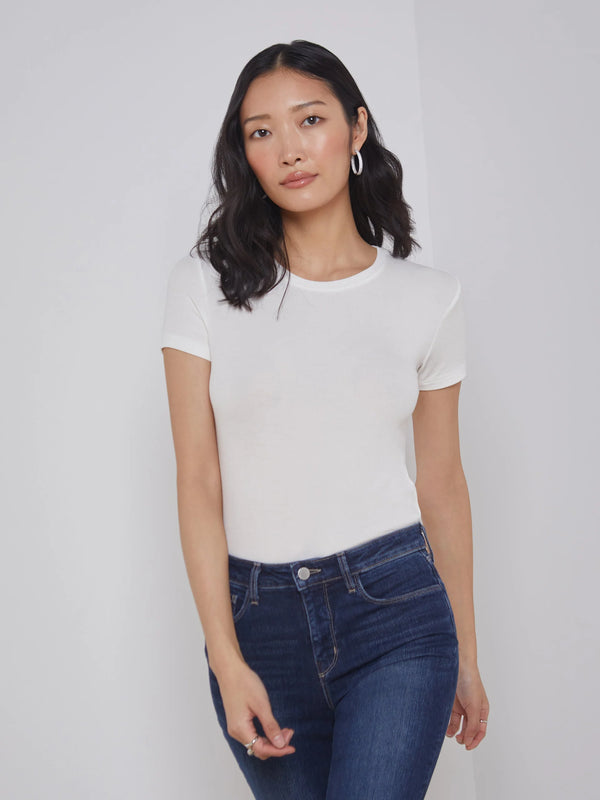 L’agence - Ressi Fitted Tee - White Micro Modal