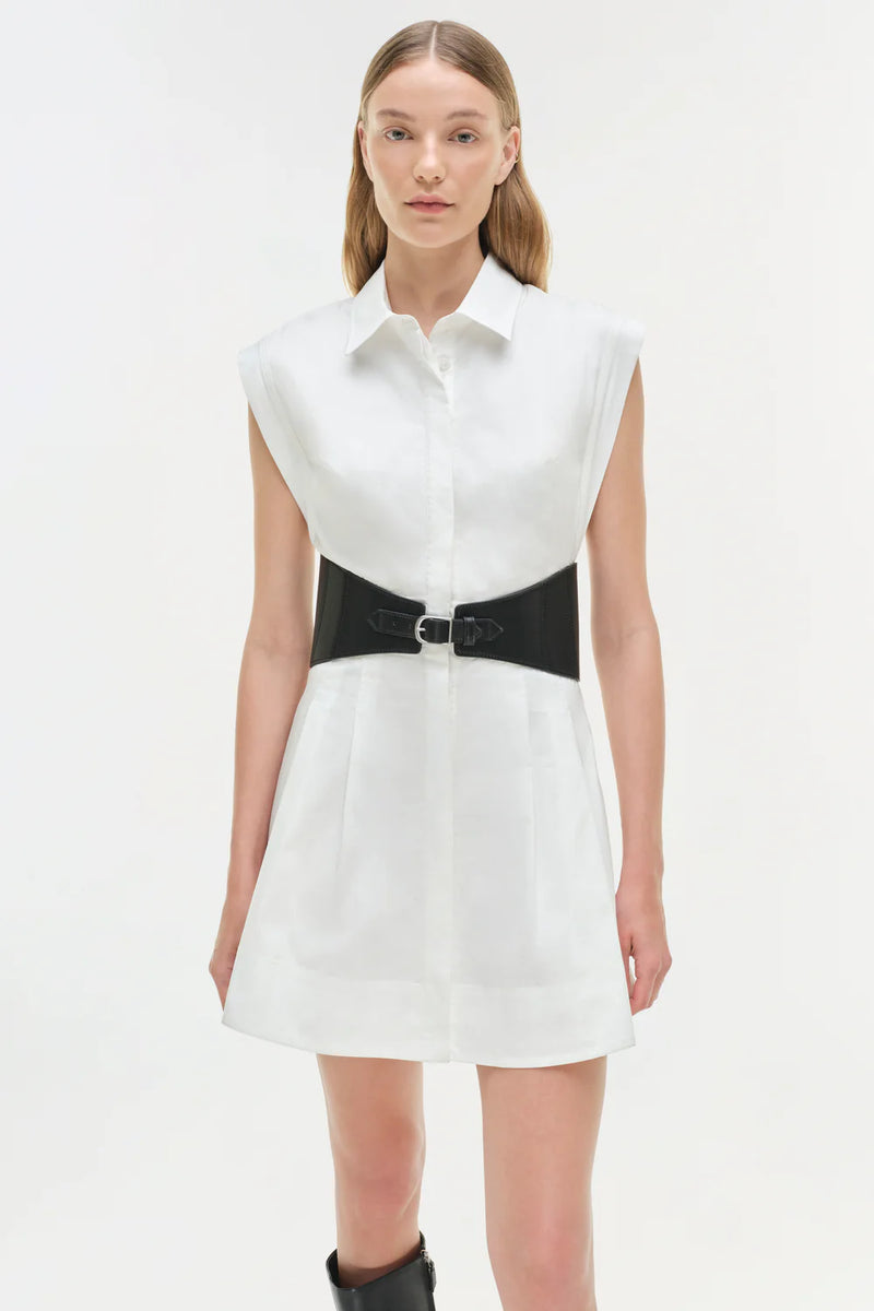 Simkhai - Adler Belted Cotton Mini Dress - White
