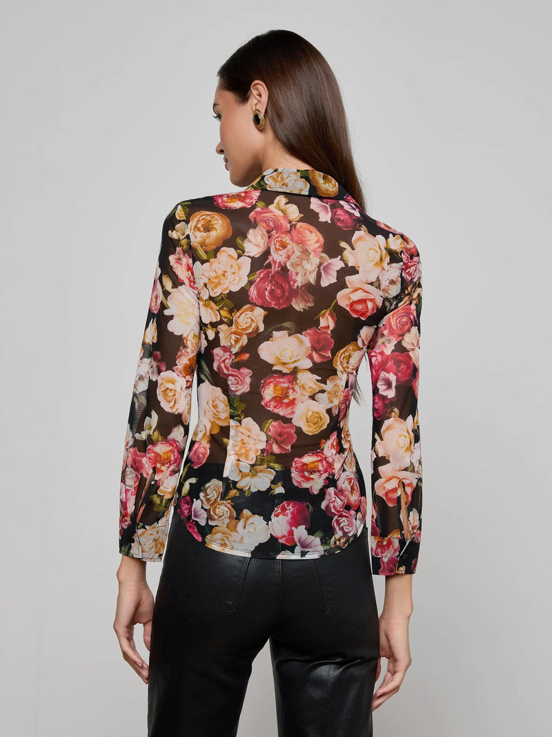 L'agence - Indiana Mesh Blouse - Multi Cluster Floral