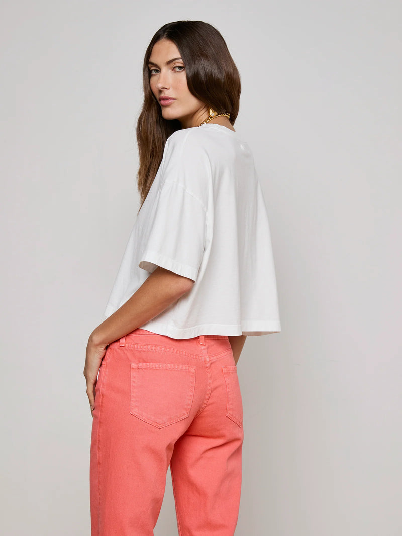 L'agence - Daria Oversized Cropped Tee - White