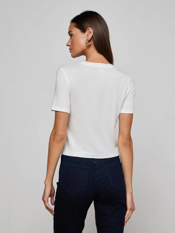 L'agence - Stormy Cropped Cotton Tee - White
