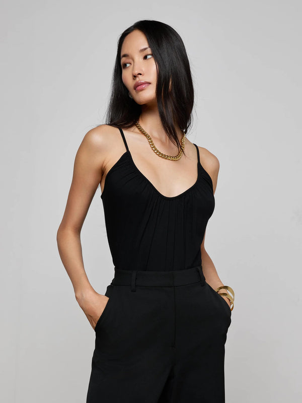 L'agence - Naseem Ruched Bodysuit - Black