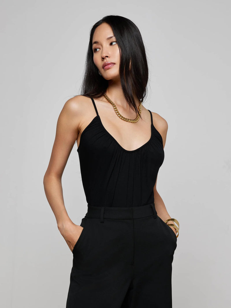 L'agence - Naseem Ruched Bodysuit - Black