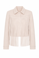 LoveShackFancy - Maelis Suede Fringe Jacket - Primrose Pink