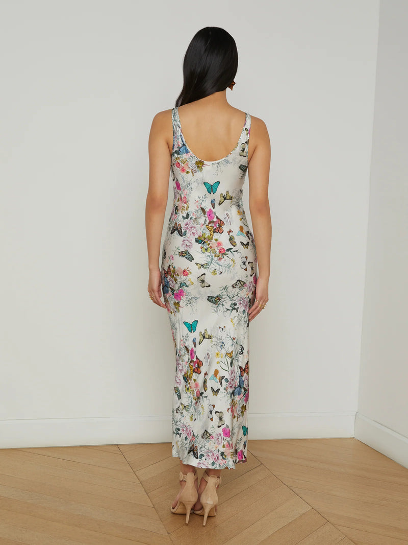 L'agence - Akiya Tank Dress - White Multi Chardonda Butterfly