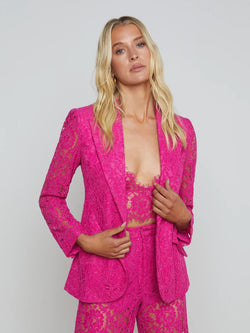 L'agence - Chamberlain Lace Blazer - Light Ruby