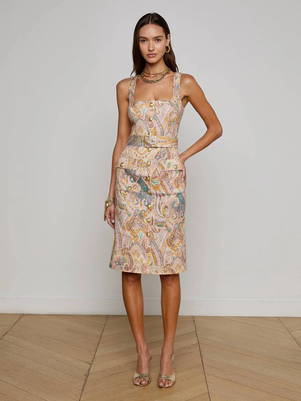 L’agence - Idy Button-Front Dress - Multi Western Paisley