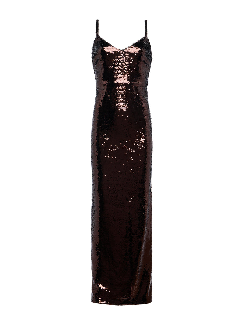 L'agence - Karma Sequin Maxi Dress - Chocolate
