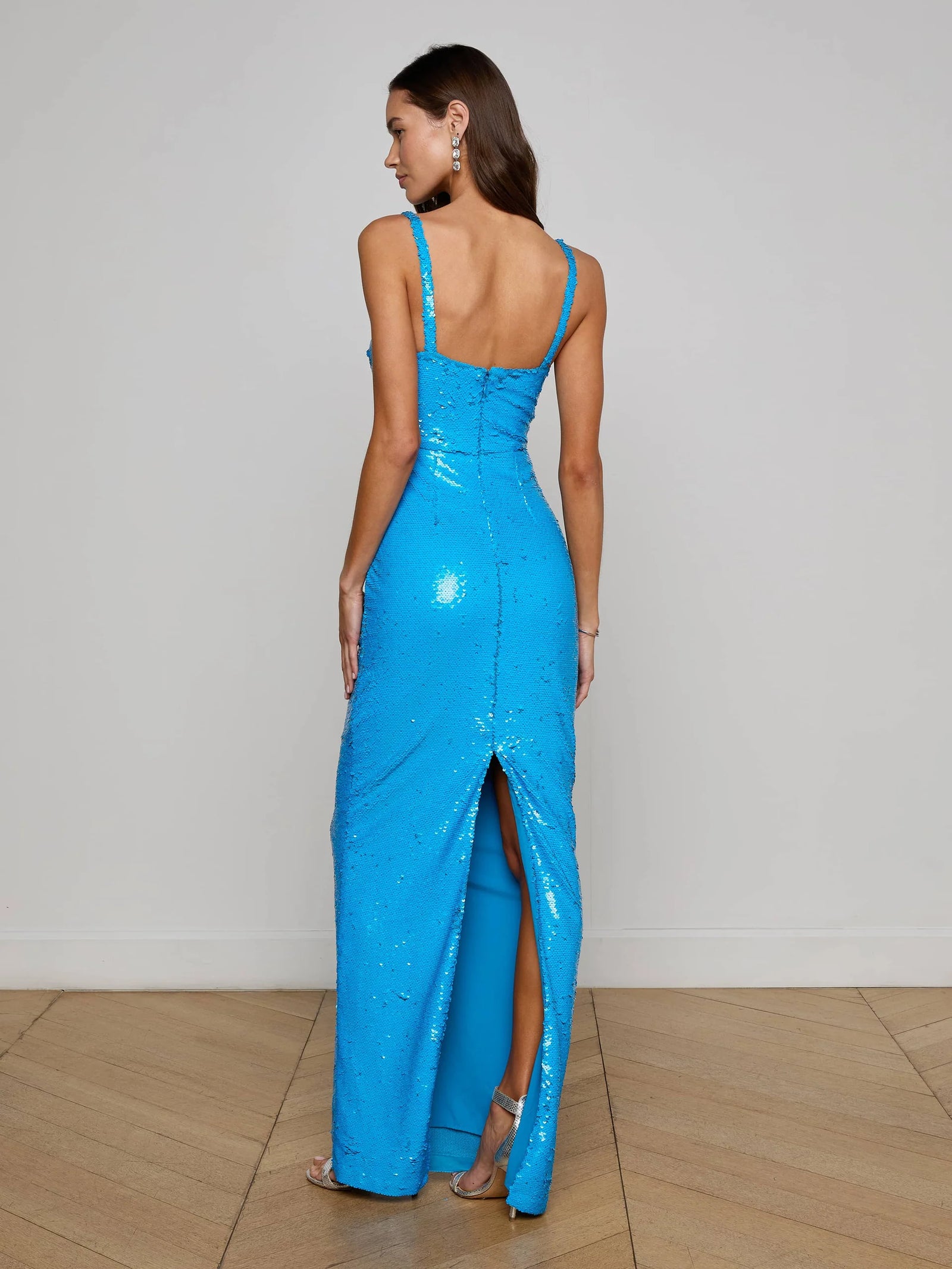 L'agence - Karma Sequin Maxi Dress - Dresden Blue Sequin L'agence - Karma Sequin Maxi Dress - Dresden Blue Sequin
