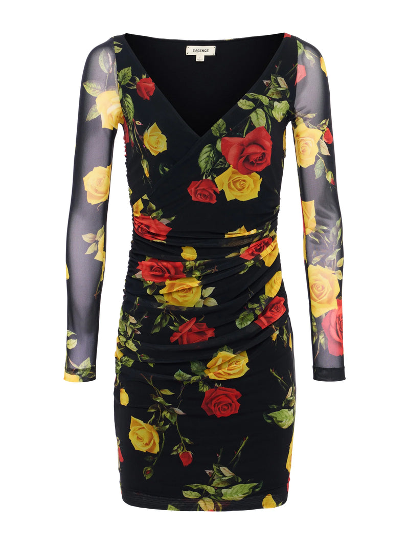 L'agence - Reiner Dress - Black/Red/Yellow Romantic Rose