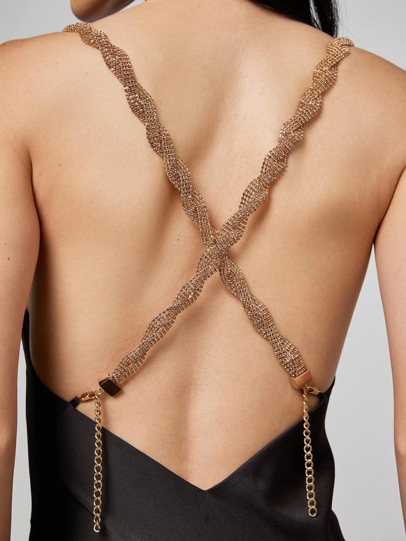 L'agence - Saint Crystal Strap Gown - Dark Brunette