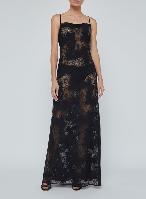 L'agence - Bettie Cowl Maxi Dress - Black