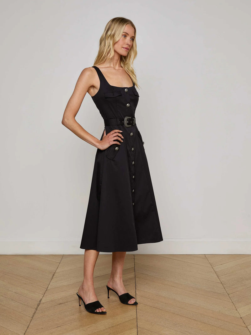 L'agence - Tazia Midi Dress - Black