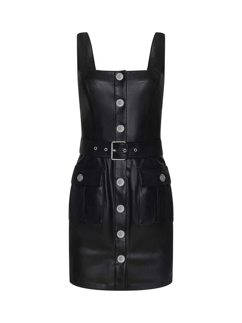 L'agence - Midy Vegan Leather Dress - Black