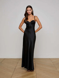 L'AGENCE Sayla Silk Gown In Black