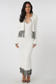Toccin - Monroe Long Sleeve Fringe Cardigan - Optic Jet