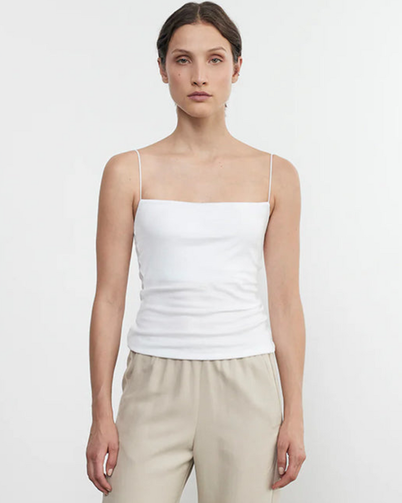 Enza Costa - Essential Strappy Tank - White