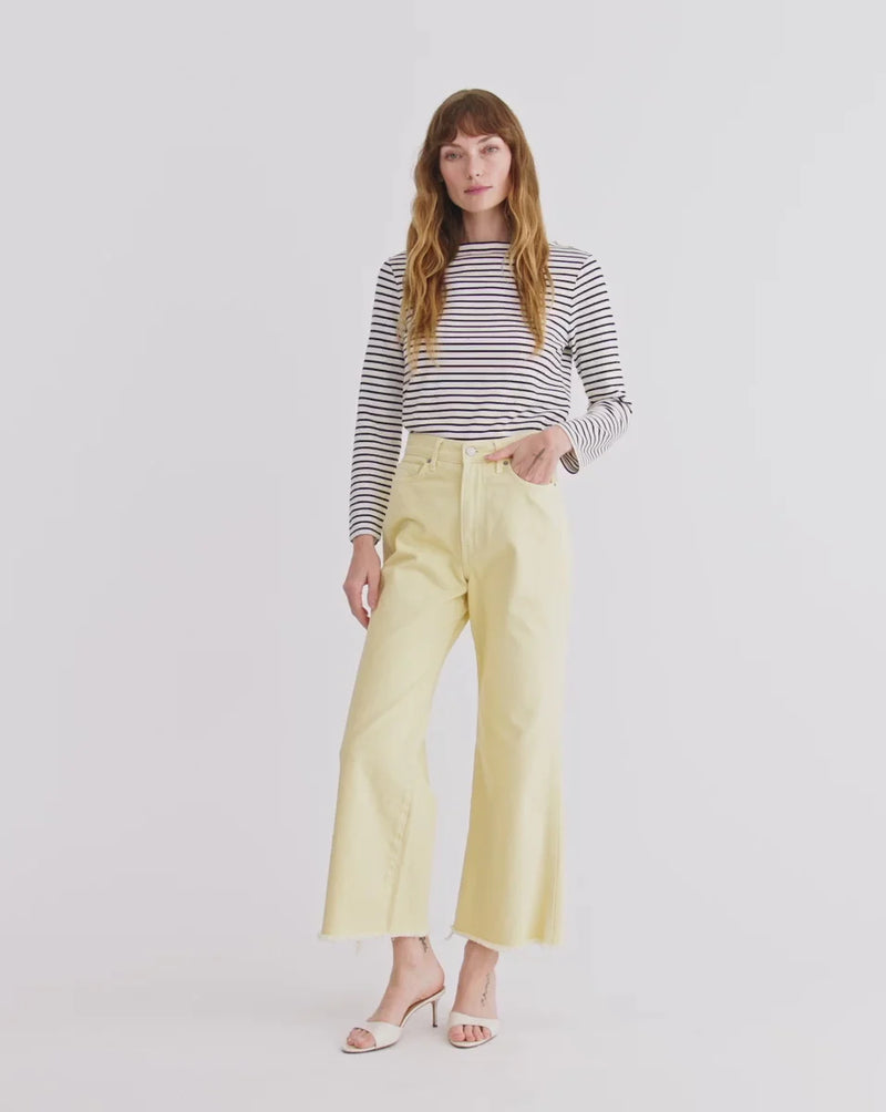 Veronica Beard - Taylor Cropped Wide-Leg Jean - Chamomile