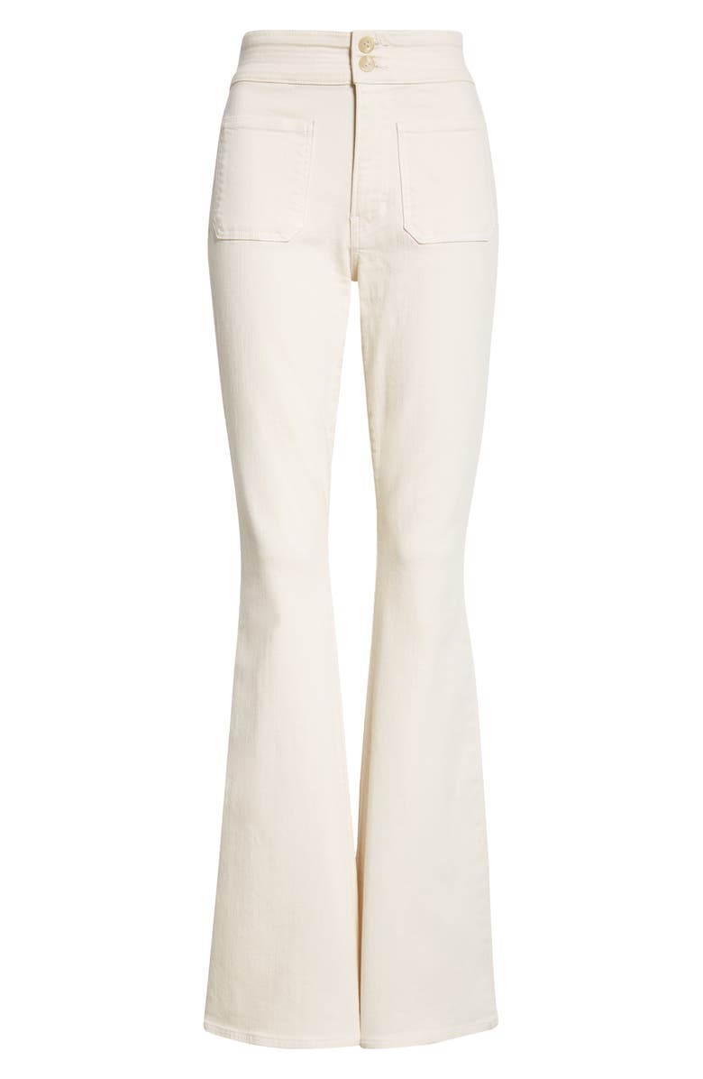 Veronica Beard - Beverly Patch Pocket Skinny Flare Jeans - Ecru