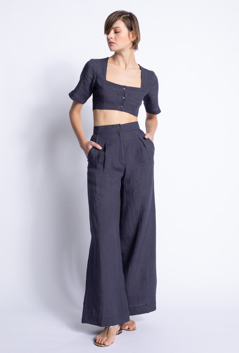 Karina Grimaldi - Soll Linen Pants - Navy