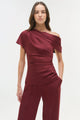 Simkhai - Phoebe Draped Satin Top - Cranberry