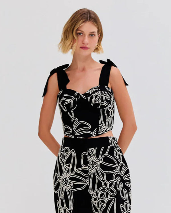 Patbo - Asas Linen Lace Top - Black